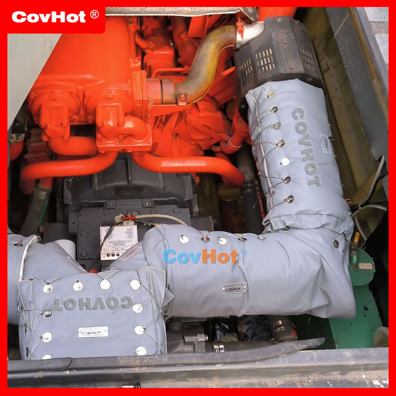 柔性排氣管排煙管絕熱套，工程車輛船舶火車發(fā)動機排氣系統(tǒng)防護罩